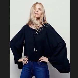 Free People - Black Bell Sleeve Blouse